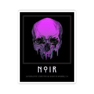 Delve Deeper Sticker, Purple Skull, Introspection Stickers for Notebooks, Aesthetic Apparel, Dripping Skull Print, Alternative Streetwear