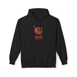 Hothead Hoodie, Gothic Skull Sweatshirt with Horns, Fire Aesthetic Streetwear, Dark Alternative Hoodie, Fall Fashion, Metalcore Clothing