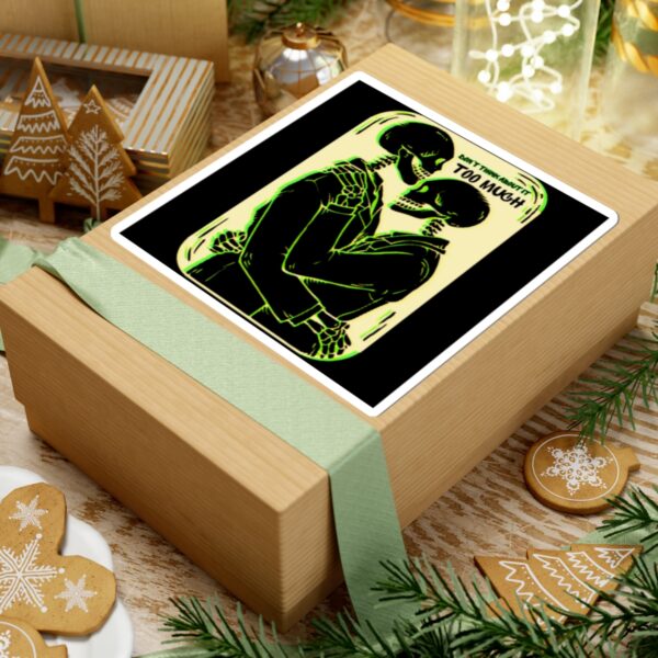 Spooky Sweet Skeletons, Hauntingly Romantic Vinyl Sticker, Gothic Decor, Witchy Tarot Art, Skeleton Art