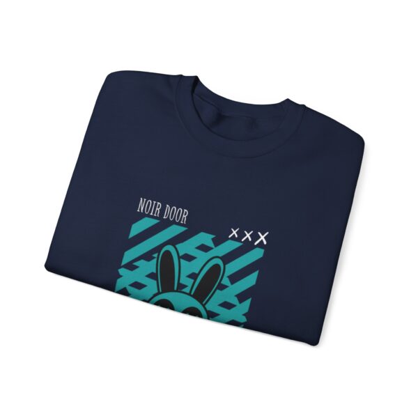 Noir Door “Dead Path” Streetwear Crewneck – Abstract Bunny Graphic, Anti-Conformity Design