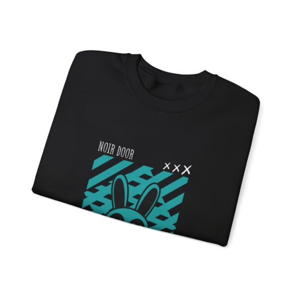 Noir Door “Dead Path” Streetwear Crewneck – Abstract Bunny Graphic, Anti-Conformity Design