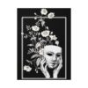 Surreal Floral Mask Art Print, Black and White Botanical Surrealism Sticker, Fine Art Style Gothic Decor
