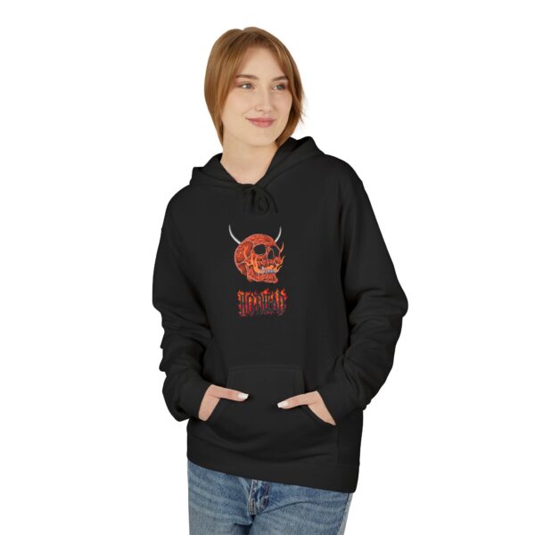 Hothead Hoodie, Gothic Skull Sweatshirt with Horns, Fire Aesthetic Streetwear, Dark Alternative Hoodie, Fall Fashion, Metalcore Clothing