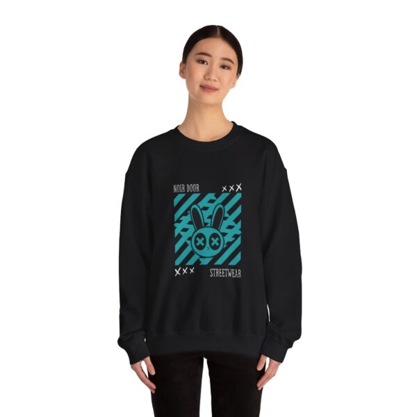 Noir Door “Dead Path” Streetwear Crewneck – Abstract Bunny Graphic, Anti-Conformity Design