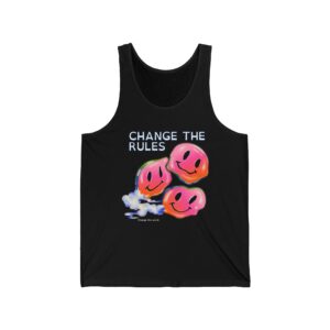 6192802414809776692_2048.jpeg Vaporwave Smiley Face Tank Top: Change the Rules Graphic Tee