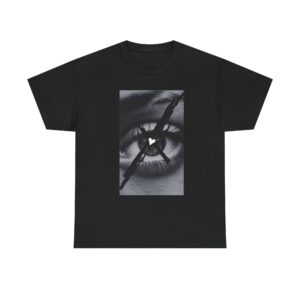 6716130363366836527_2048.jpeg Surreal Eye Symbol Tee — Crooked Cross & Heart Illustration, Dark Aesthetic