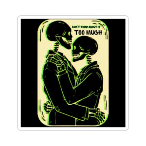 Spooky Sweet Skeletons, Hauntingly Romantic Vinyl Sticker, Gothic Decor, Witchy Tarot Art, Skeleton Art