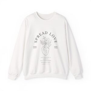 Floral Heart 'Spread Love' Pullover - Mental Health Awareness