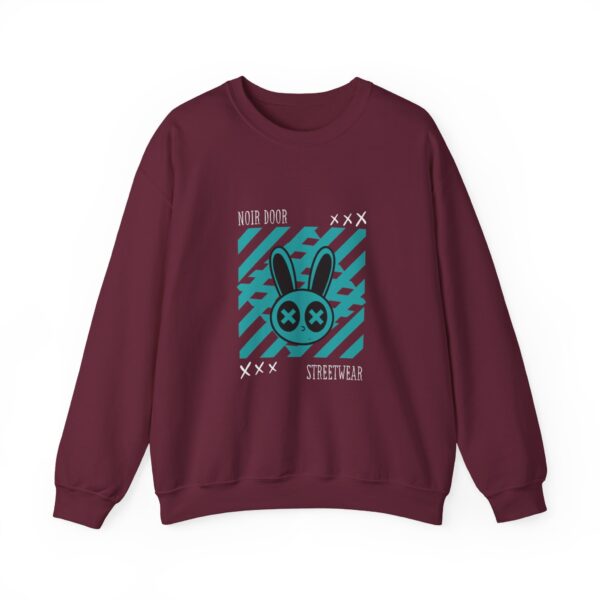 Noir Door “Dead Path” Streetwear Crewneck – Abstract Bunny Graphic, Anti-Conformity Design