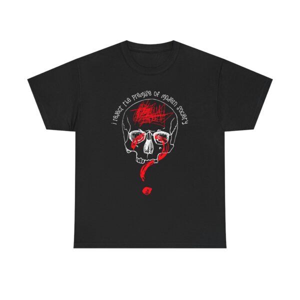 Dada Punk Graphic Tee - I Reject the Premise of Modern Society with Line-Art Skull