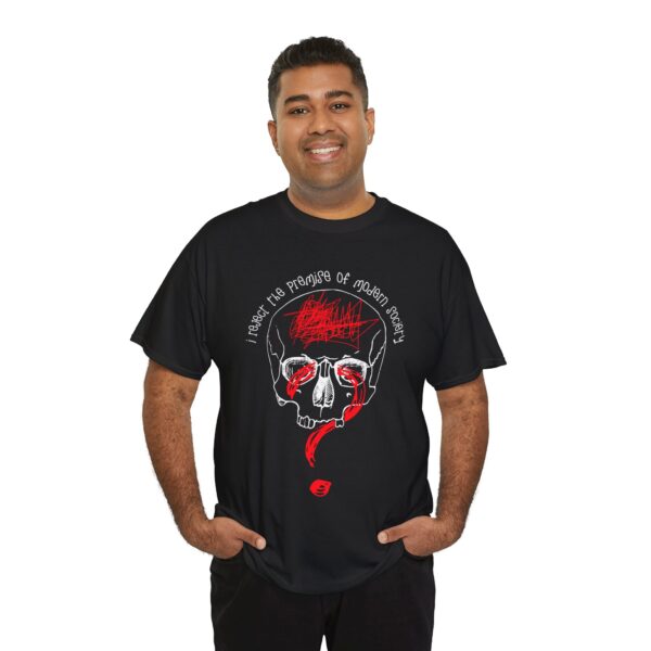 Dada Punk Graphic Tee - I Reject the Premise of Modern Society with Line-Art Skull
