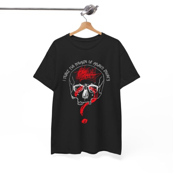 Dada Punk Graphic Tee - I Reject the Premise of Modern Society with Line-Art Skull