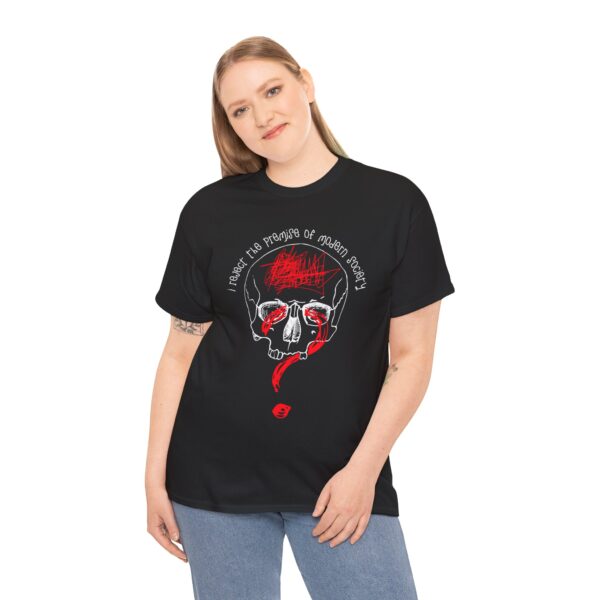 Dada Punk Graphic Tee - I Reject the Premise of Modern Society with Line-Art Skull