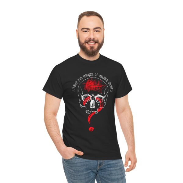 Dada Punk Graphic Tee - I Reject the Premise of Modern Society with Line-Art Skull