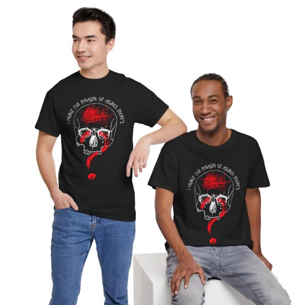 Dada Punk Graphic Tee - I Reject the Premise of Modern Society with Line-Art Skull