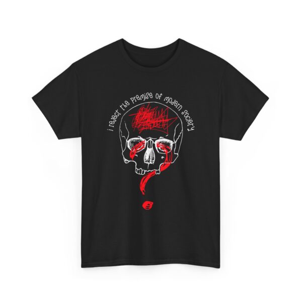 Dada Punk Graphic Tee - I Reject the Premise of Modern Society with Line-Art Skull