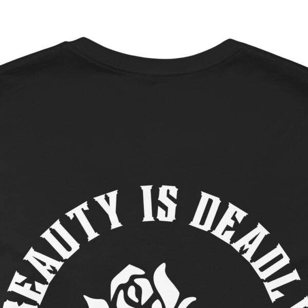 Victorian Design, Beauty Is Deadly Tee, Rose Top, Edgy And Bold Apparel, Skater T-Shirt, Red And Black Print