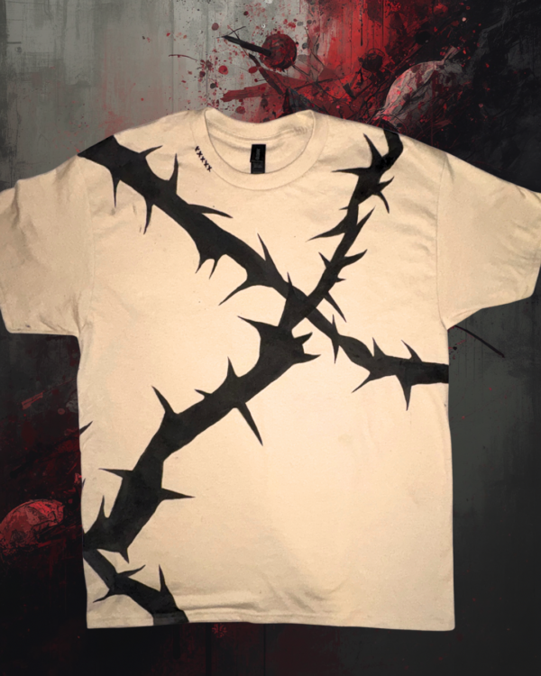 Black Thorn Hand-Painted Gothic Streetwear Shirt
