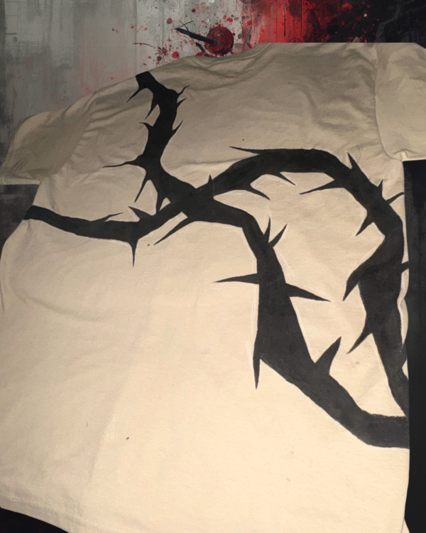 Black Thorn Hand-Painted Gothic Streetwear Shirt