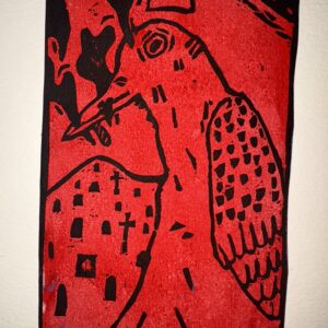 red-sentinel-linocut-print red-sentinel-linocut-print