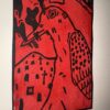 IMG_6541 Red Sentinel – Hand-Pulled Linocut Print | Limited Edition | Noir Door Studio