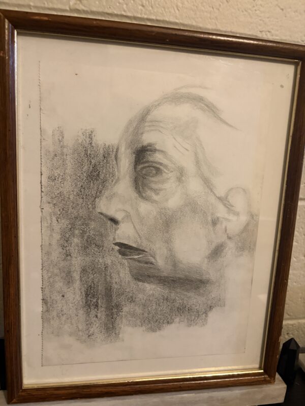 Aging Charcoal Drawing | Figurative Portrait Art by Noir Door