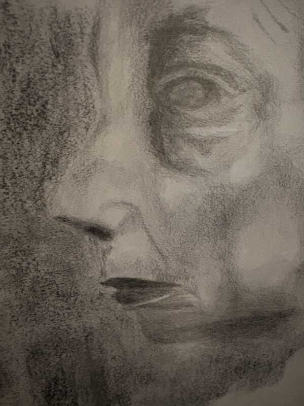 Aging Charcoal Drawing | Figurative Portrait Art by Noir Door