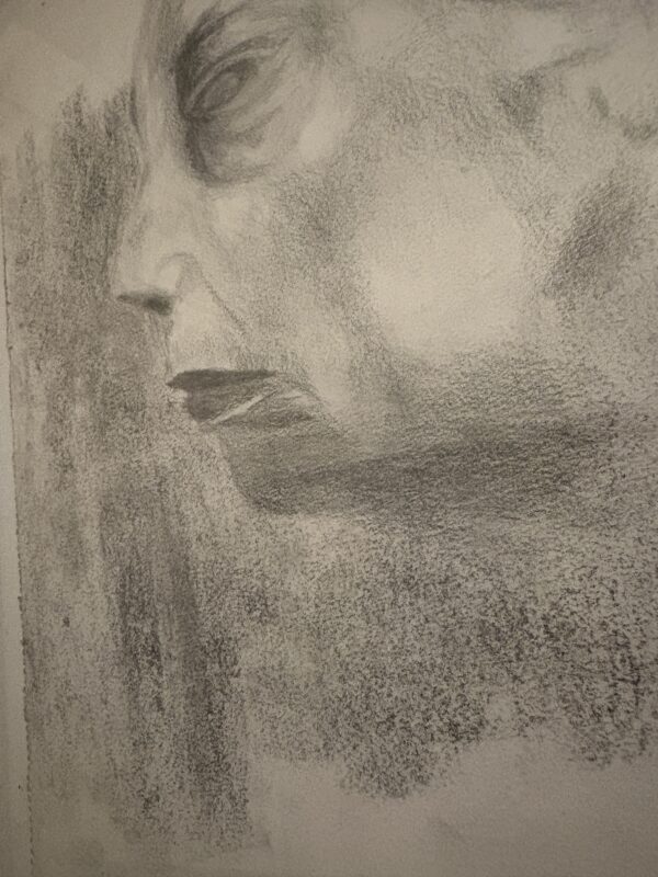 Aging Charcoal Drawing | Figurative Portrait Art by Noir Door