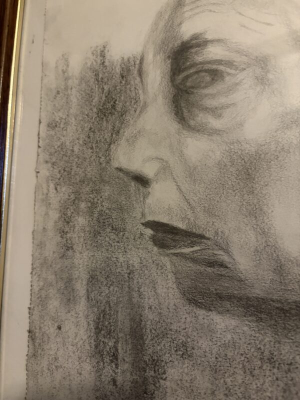 Aging Charcoal Drawing | Figurative Portrait Art by Noir Door